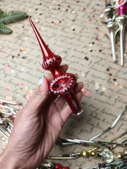 Vintage Glass Reflector Christmas Tree Topper – 1960s