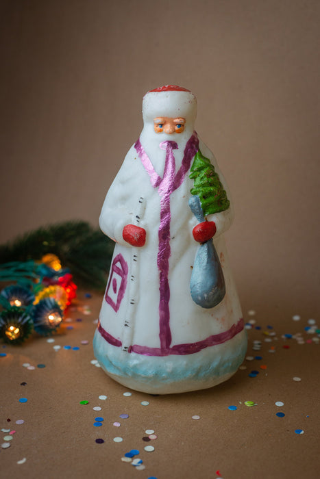 Vintage Ded Moroz Figurine, Soviet Father Frost Christmas