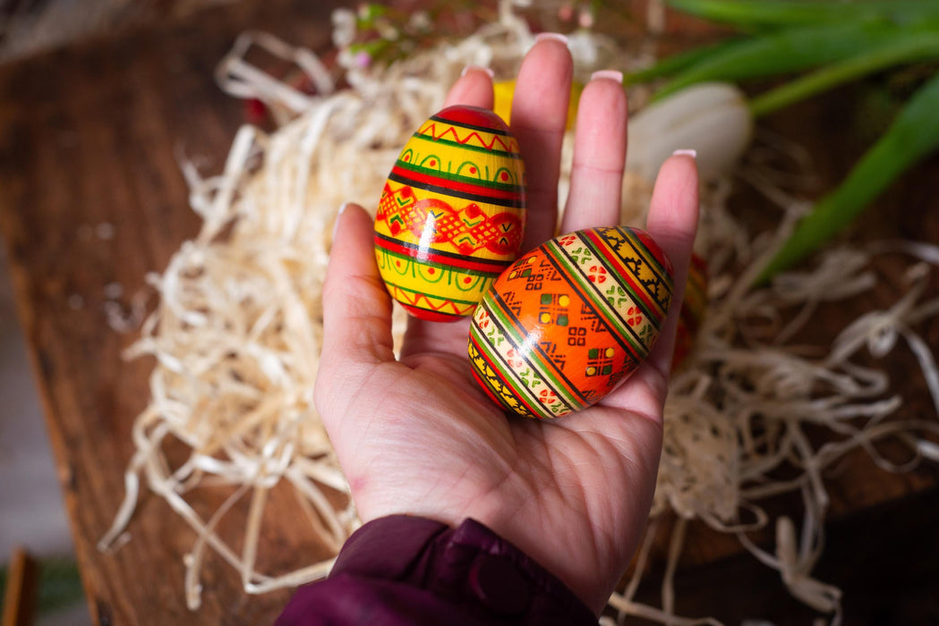 Pysanka Ukrainian Easter Egg – Hand Painted Wooden Folk Decor