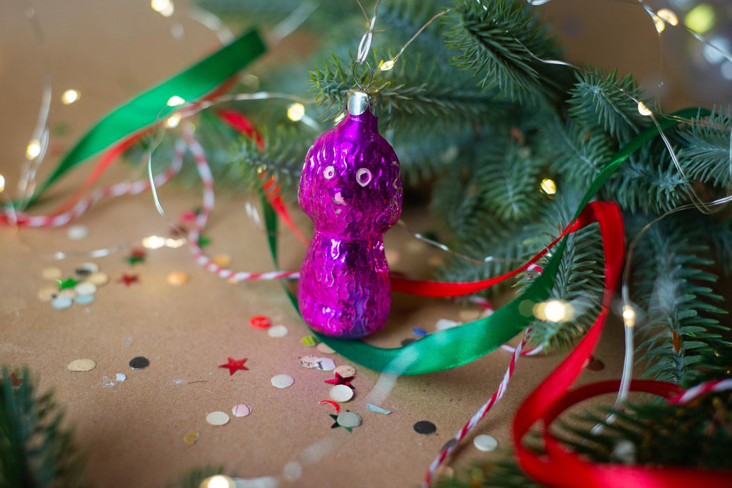 Vintage goldendoodle Glass Christmas Ornament