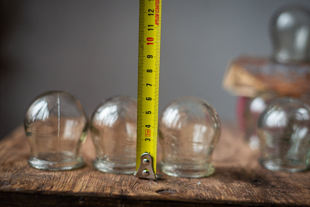 Vintage Cupping Jars, Clear Glass Set of 3 Medical Collectible