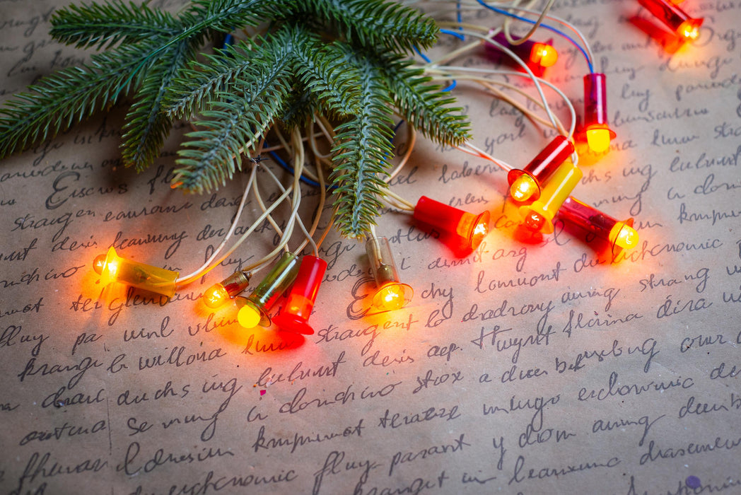Vintage Christmas Lights, Retro Christmas Tree Garland, Working Christmas String Lights