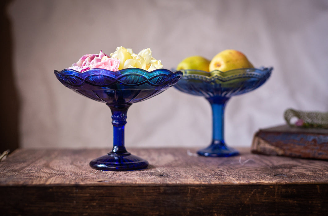Vintage Cobalt Blue Glass Serving Bowls, 1970s European Tableware Options