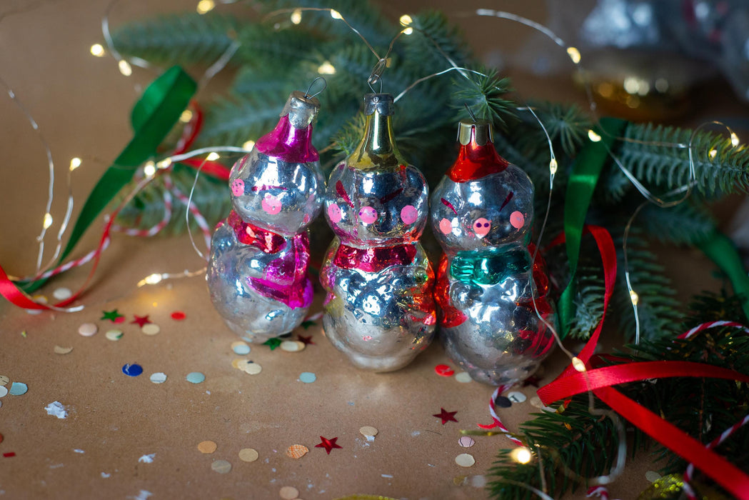 Vintage Glass Pig Ornament, 1970s Three Little Pigs Fairy