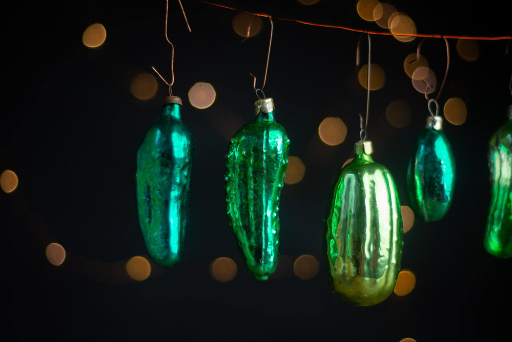 Pickle Christmas Ornament, glass – Mid Century Holiday