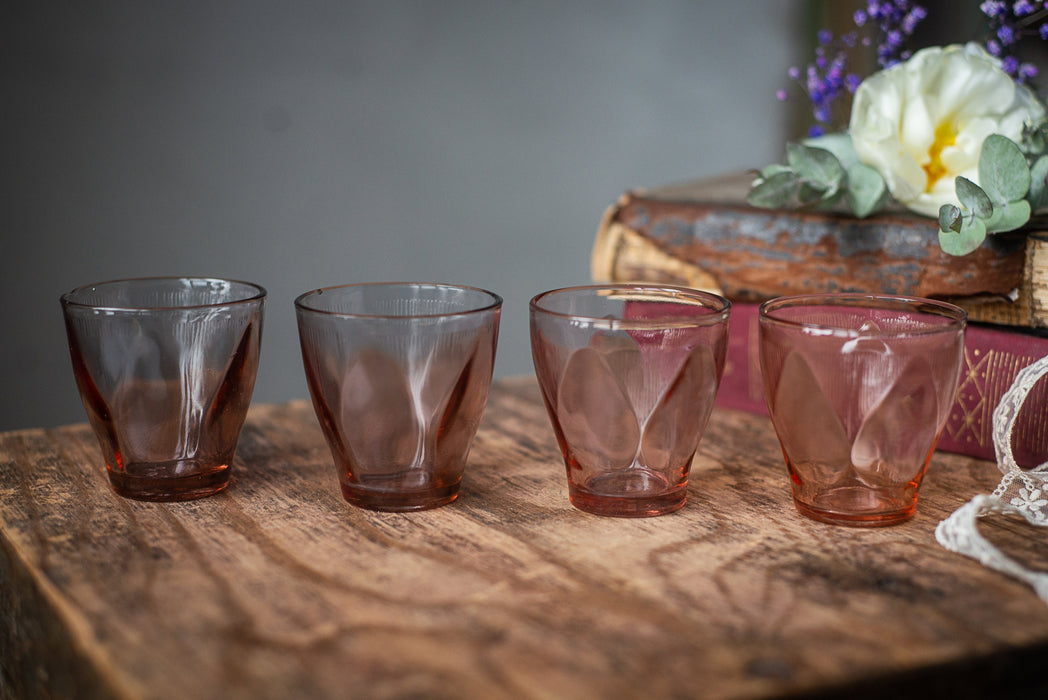 Vintage Pink Shot Glasses – Mid-Century Barware Set