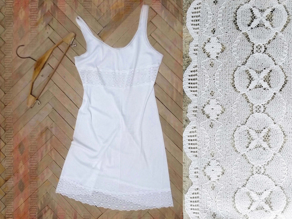 Vintage Slip Dress - Sheer Jersey Lace Nightgown | Romantic Boudoir Underwear