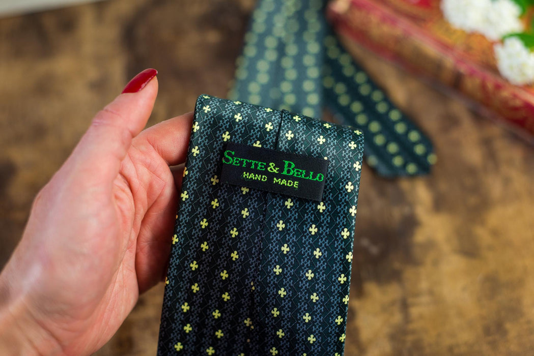Vintage Silk Neckties Collection, Green Wedding Ties, Designer Menswear Accessories