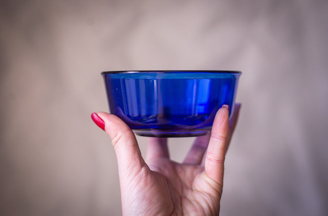 Vintage Cobalt Blue Glass Serving Bowls, 1970s European Tableware Options