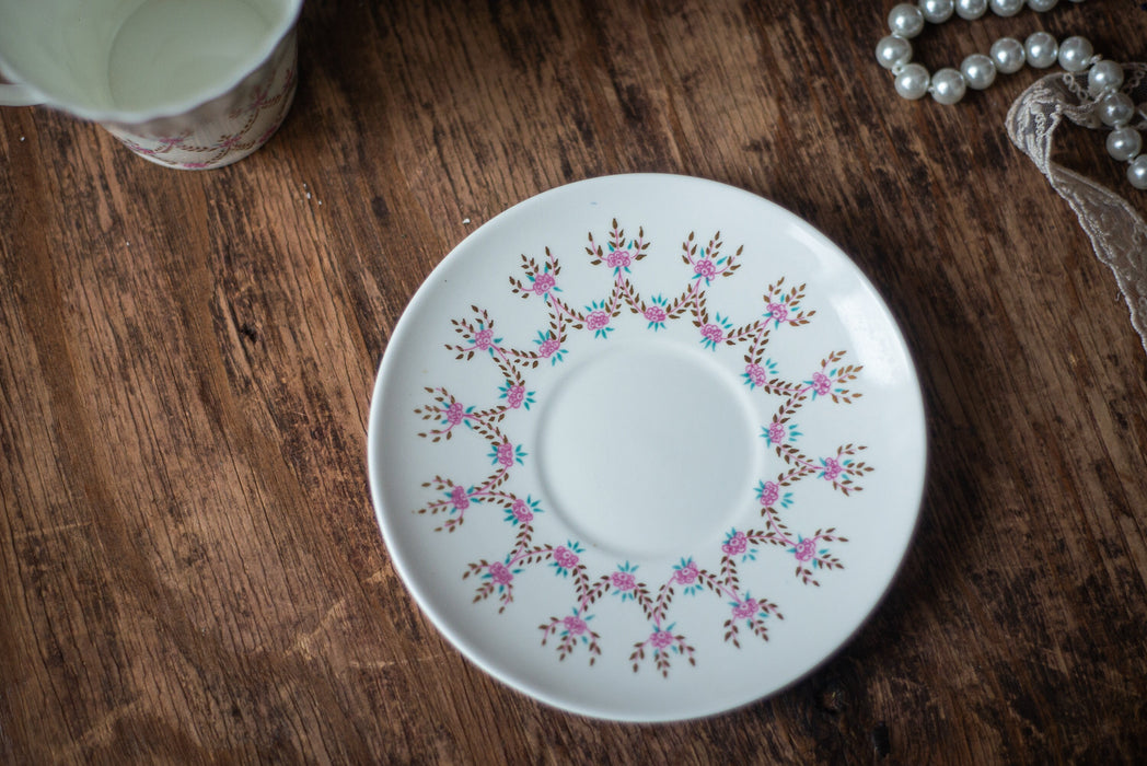 Vintage bone china coffee set, Porcelain cups and saucer