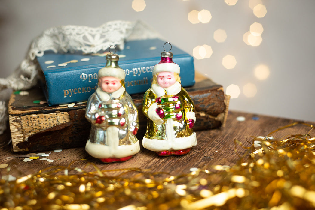 Vintage Snegurochka Glass Ornament - 1950s European Snow