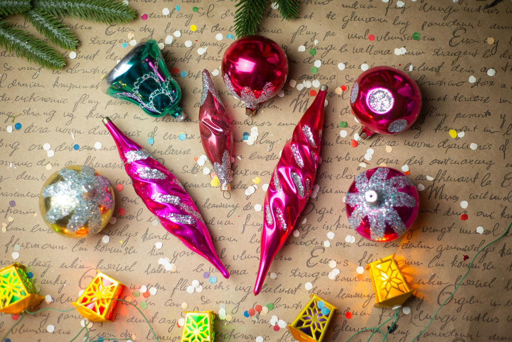 1950s Mixed Glass Ornaments – Set of 13