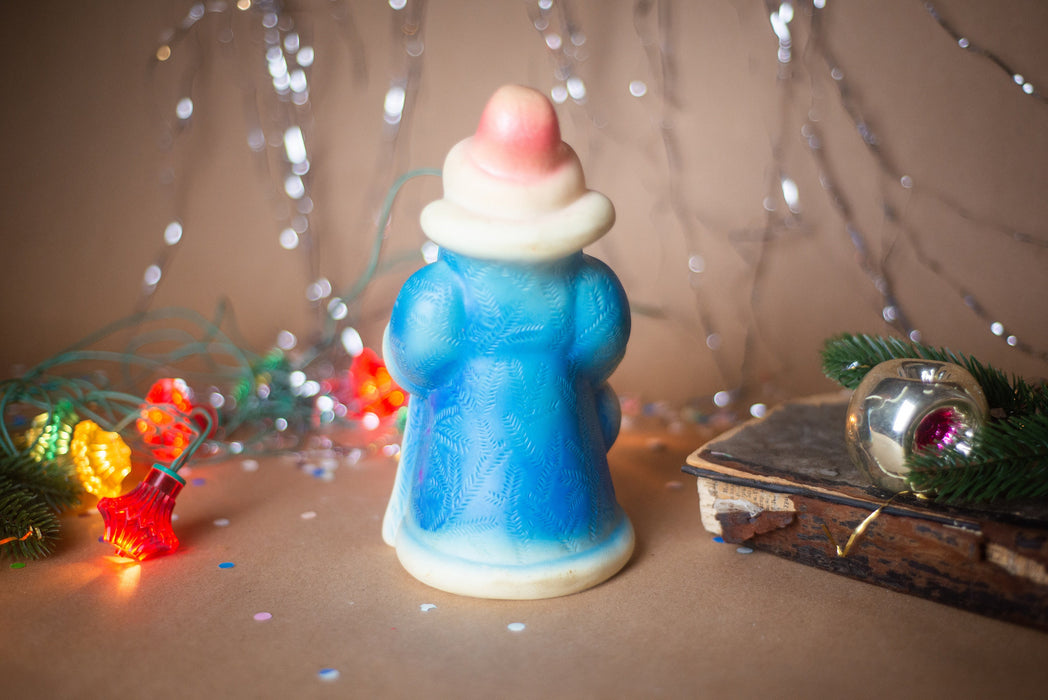 Vintage Santa Claus Rubber Figurine, Rustic Christmas