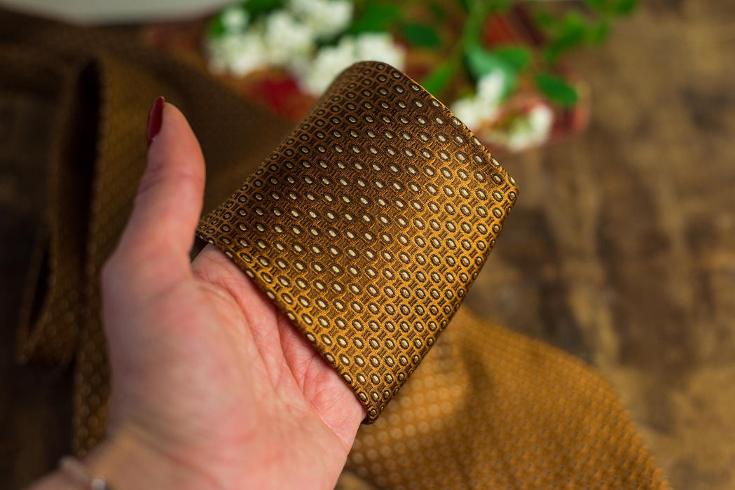 Vintage Silk Neckties, Designer Wedding Tie Collection, Yellow Brown Formal Ties
