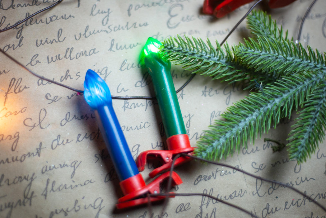 Vintage Clip On Candle Christmas Lights, Retro Tree String Lights, Working Holiday Garland