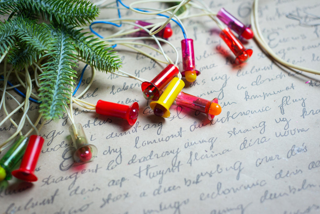 Vintage Christmas Lights, Retro Christmas Tree Garland, Working Christmas String Lights