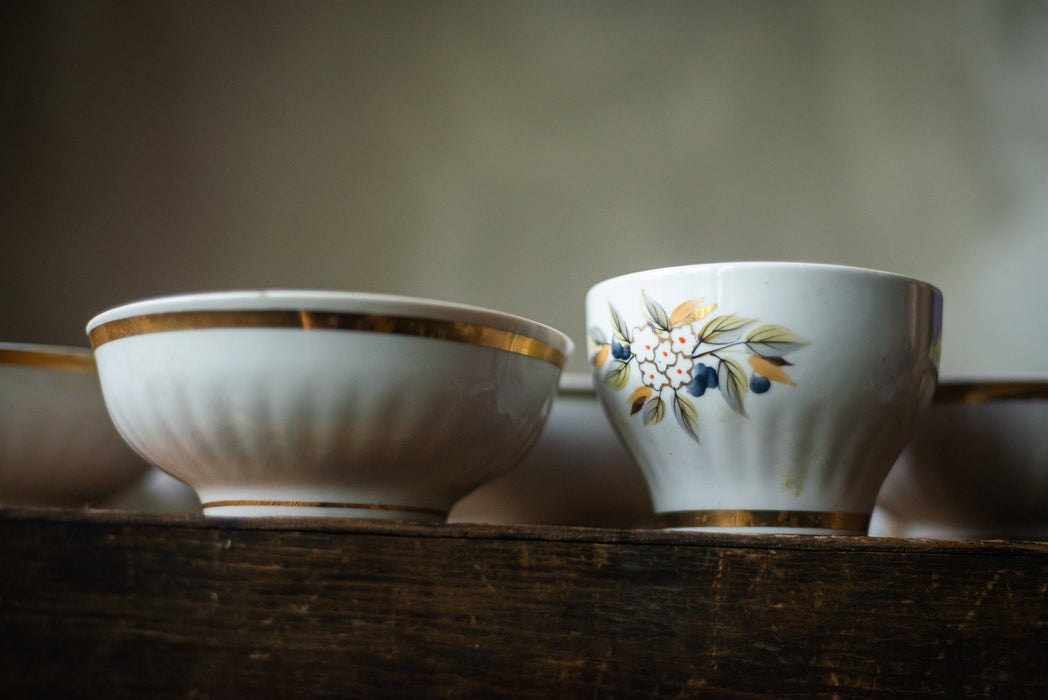 Vintage Floral Porcelain Dinner Set, Rustic Soup Tureen and Bowls Tableware
