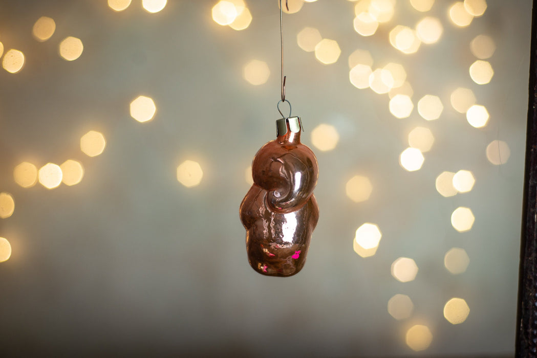 Gnome figurine, 1970s vintage glass Christmas ornaments