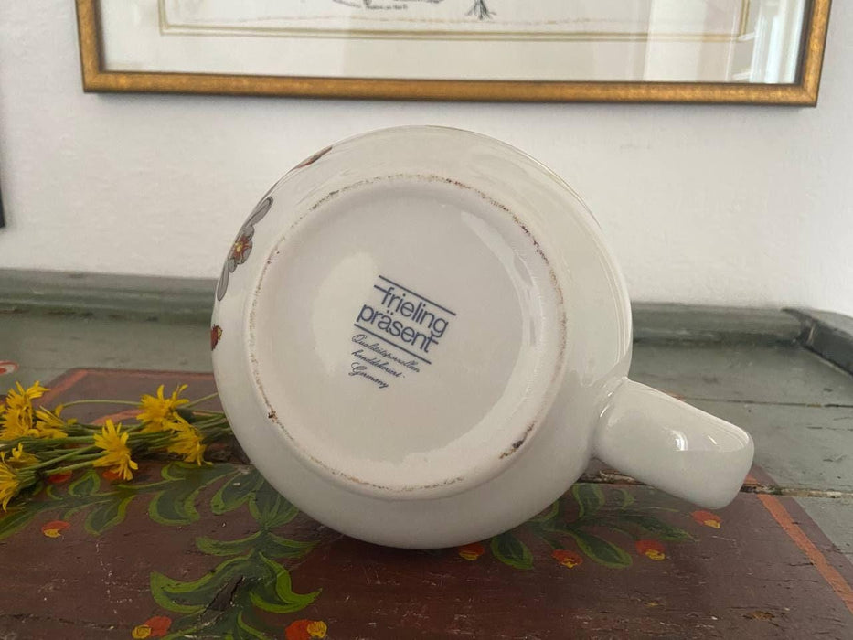 Vintage Bavarian Beer Stein Ceramic Mug with Pewter Lid Lion Eagle Crest