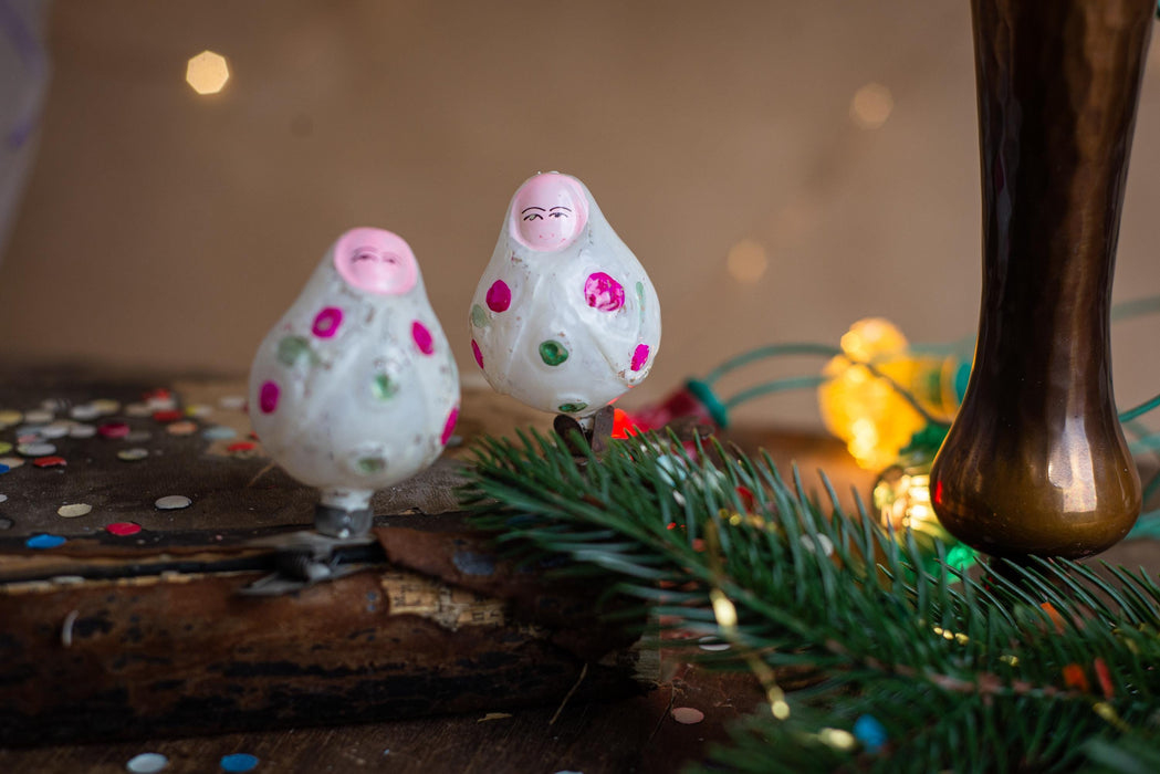 Vintage Glass Nesting Doll Christmas Ornament