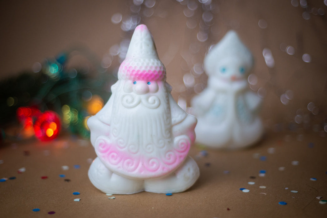 Vintage Santa and Snow Maiden Figurines, Christmas Home
