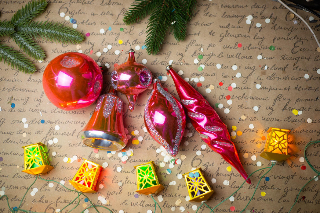 1950s Mixed Glass Ornaments – Set of 13