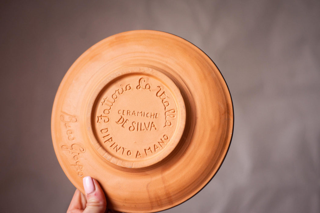 Italian Ceramic Olive Plate - Hand Painted Terracotta Bowl | Rustic Kitchen Decor