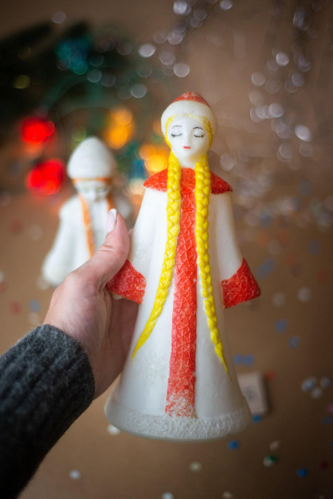 Vintage Plastic Snow Maiden Ornament, Snegurochka