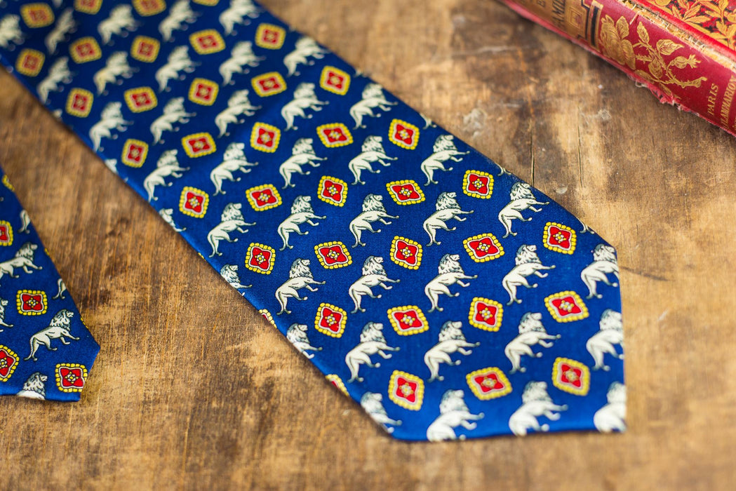 Vintage Silk Necktie, Designer Animal Print Tie, Italian Fashion Accessory, 100% Silk
