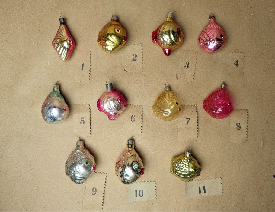 Vintage Glass Sea Ornaments, Nautical Christmas Tree