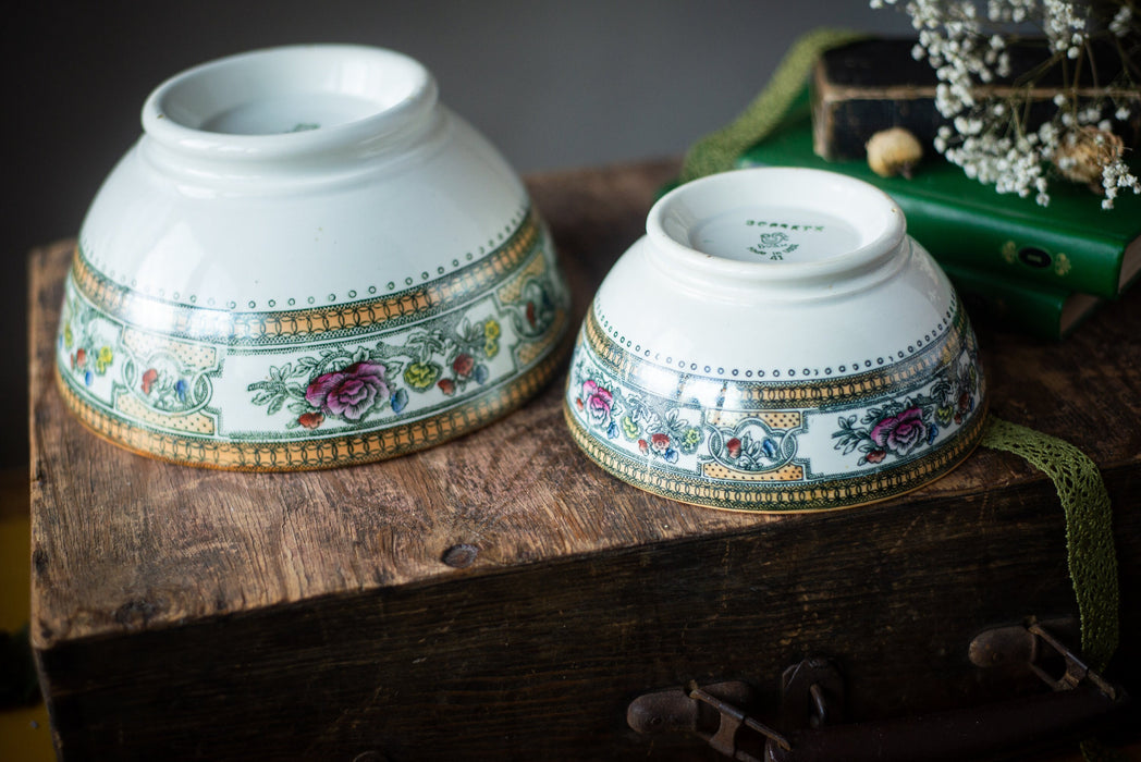 Vintage Porcelain Plate - Ceramic Fruit Bowl | Antique Serving Bowls | Big Soup Bowl