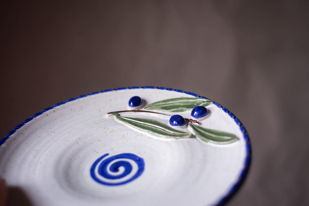 Italian Ceramic Olive Plate - Hand Painted Terracotta Bowl | Rustic Kitchen Decor
