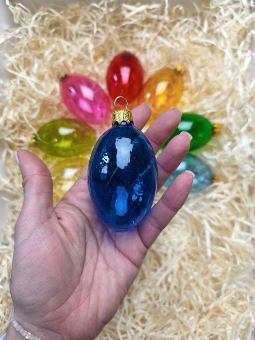 Glass Easter Egg Ornaments Set, Hanging Easter Tree Decor, Spring Glass Eggs