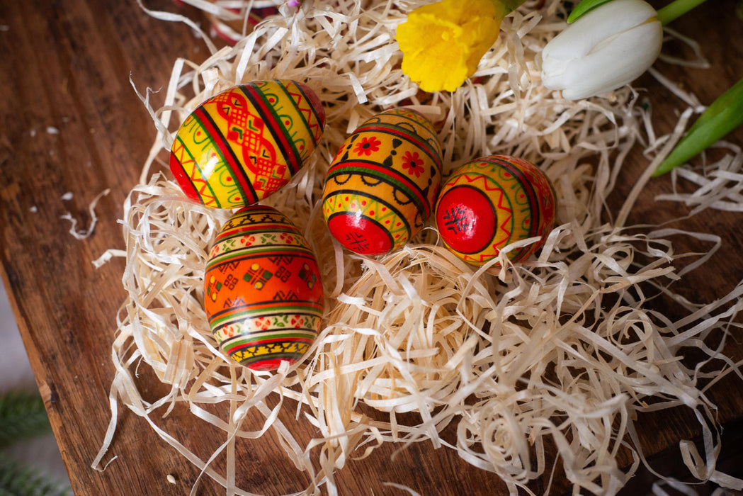 Pysanka Ukrainian Easter Egg – Hand Painted Wooden Folk Decor