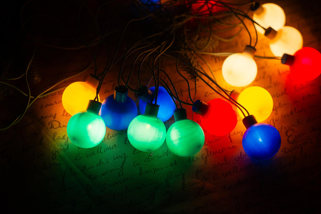 Vintage Globe Christmas Lights, Retro Christmas Tree Garland, Working Christmas String Lights