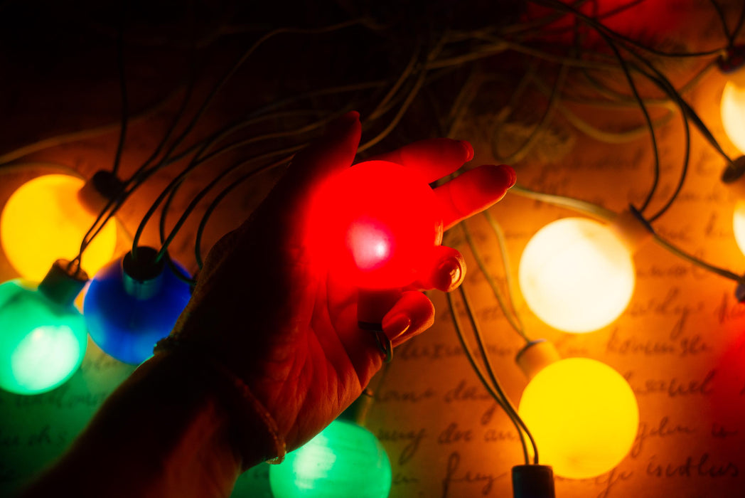 Vintage Globe Christmas Lights, Retro Christmas Tree Garland, Working Christmas String Lights