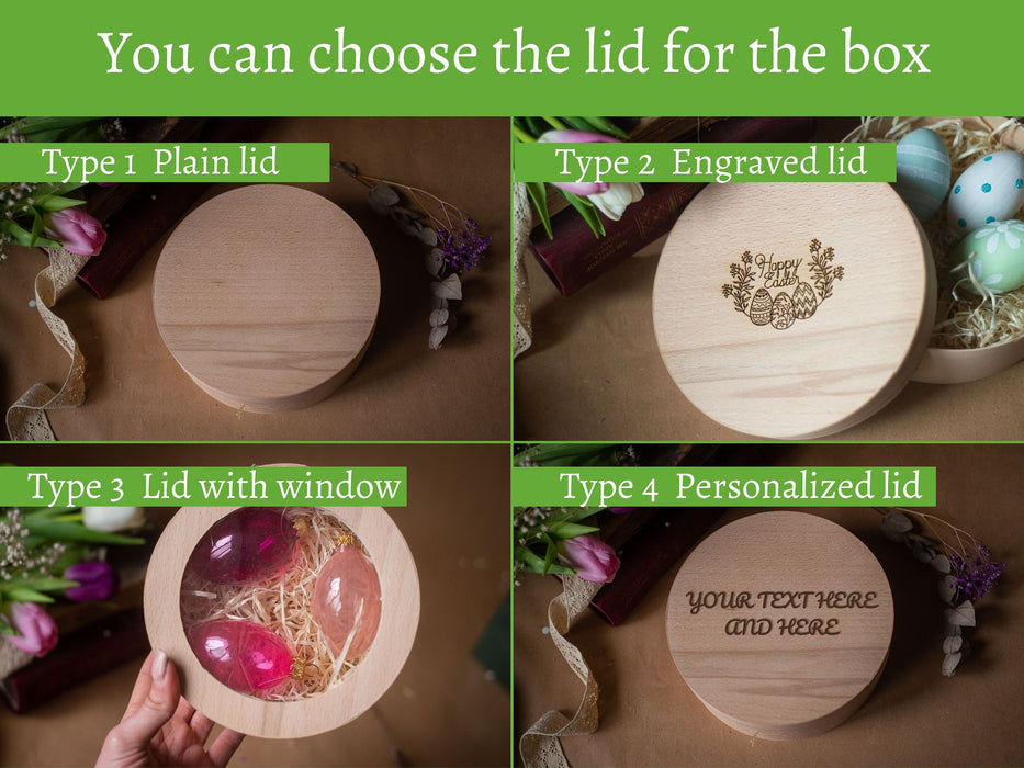 Hand Blown Glass Easter Eggs Set, Pastel Spring Decor with Wooden Box Option