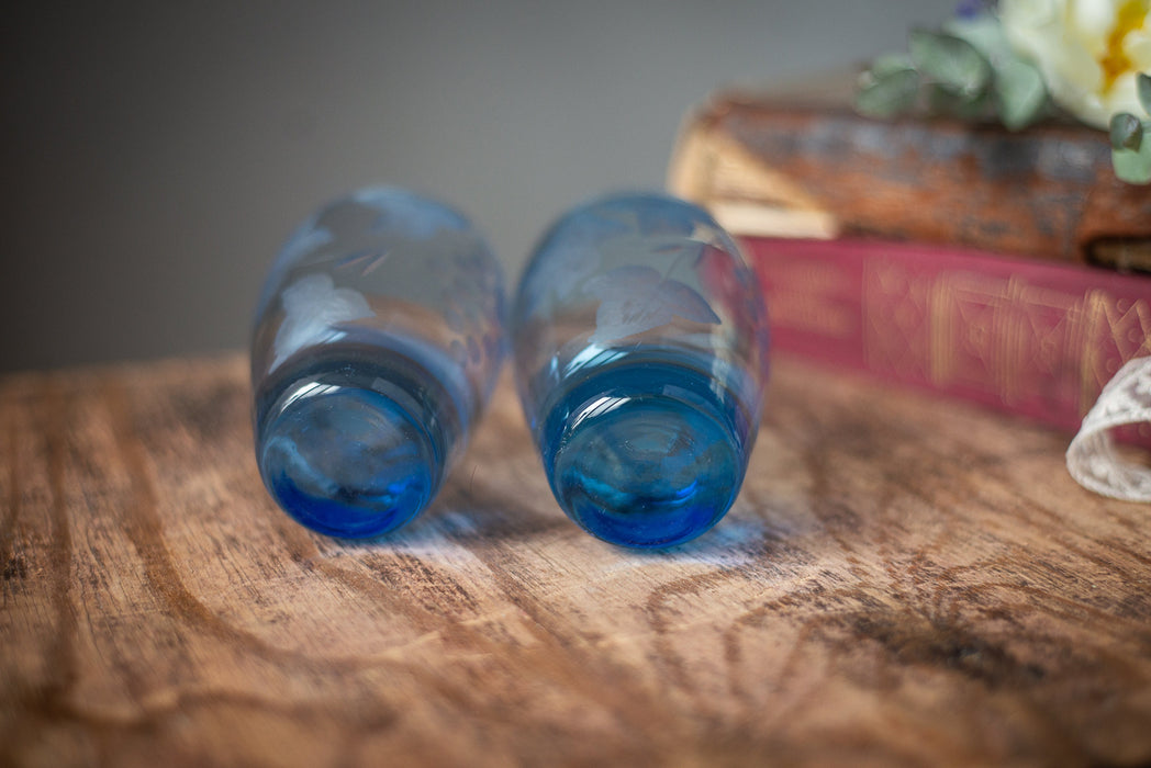 Vintage Blue Glass Tumblers – Mid-Century Set