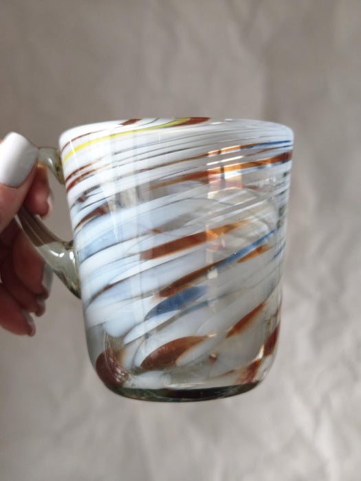 Murano-Style Blue Glass Pitcher and Mug Sets