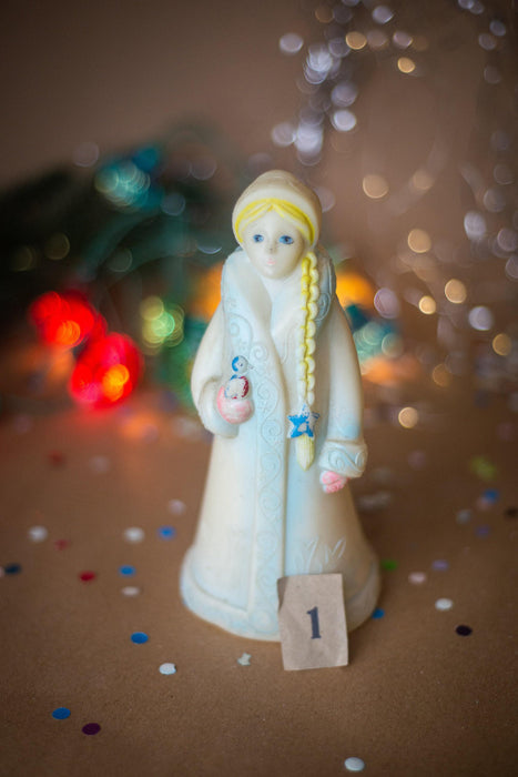 Vintage Plastic Snow Maiden Ornament, Snegurochka
