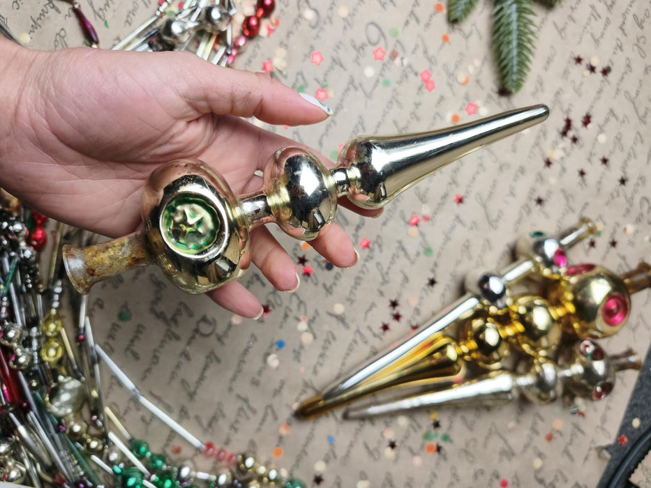 Vintage Silver or Gold Reflector Tree Topper – 1960s