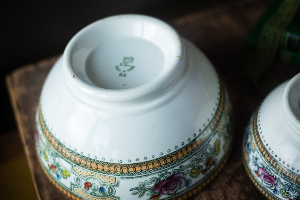 Vintage Porcelain Plate - Ceramic Fruit Bowl | Antique Serving Bowls | Big Soup Bowl