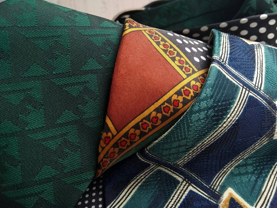 Vintage 1980s Geometric Silk Tie Options, Classic British Retro Menswear