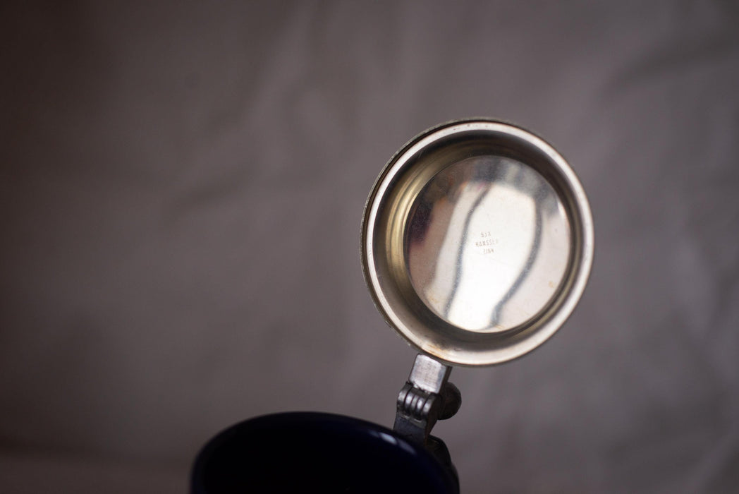 Vintage Cobalt Blue Beer Stein Bavarian Ceramic Mug with Lid