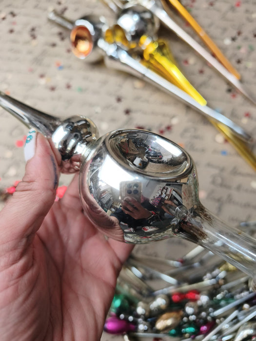Vintage Gold or Silver Glass Reflector Tree Topper – 1960s