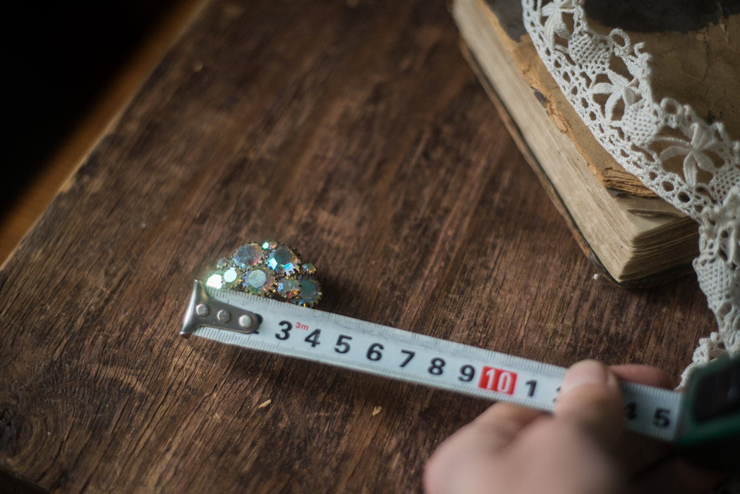 Crystal brooch, rhinestone 1970s jewelry