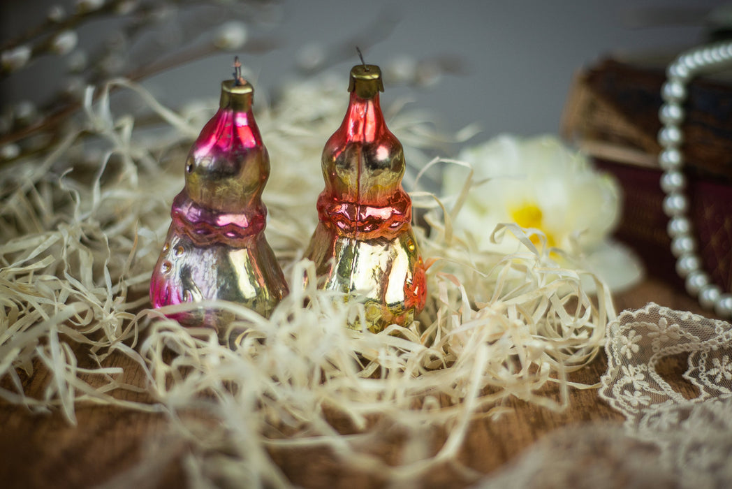 Vintage Easter Ornaments | Retro Glass Figurine & Cute Glass Chicks with Bright Spring Accents