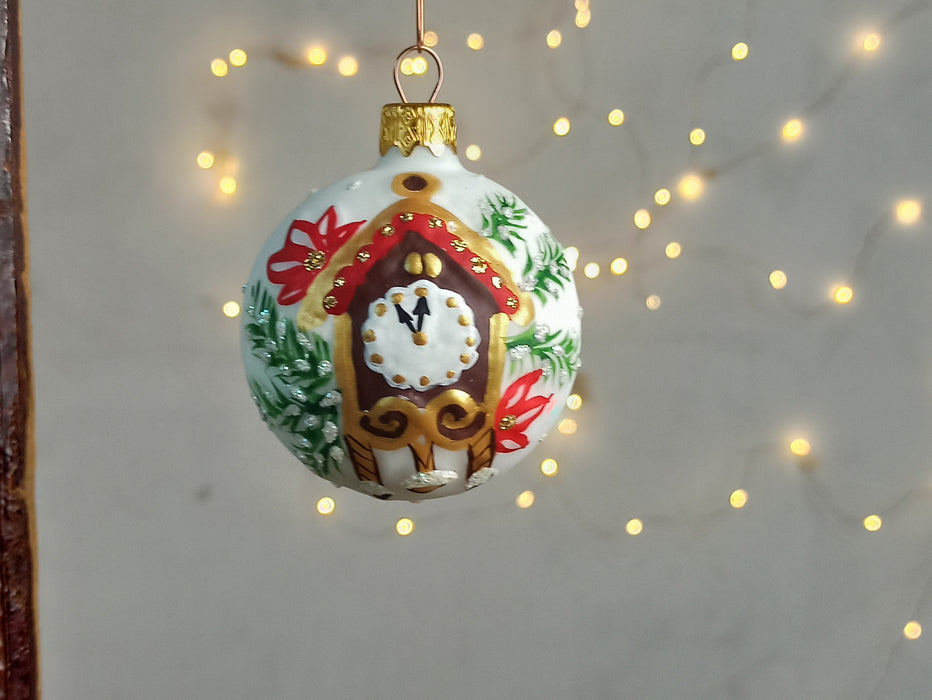 Vintage Santa Glass Ornament, Hand Blown Christmas