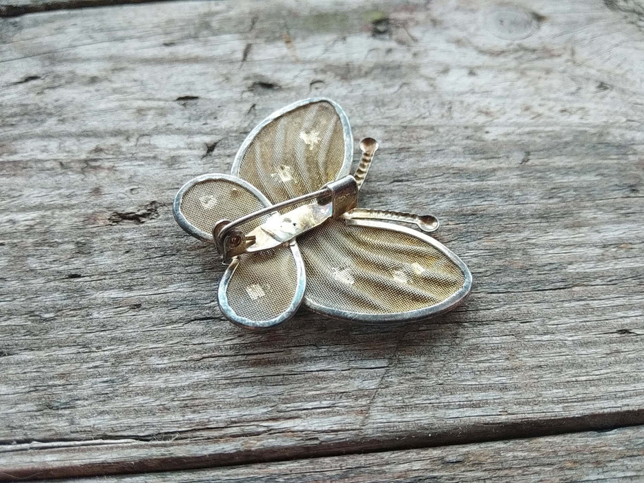 Vintage Butterfly Brooch: Silver Tone Insect Pin, Retro Jewelry