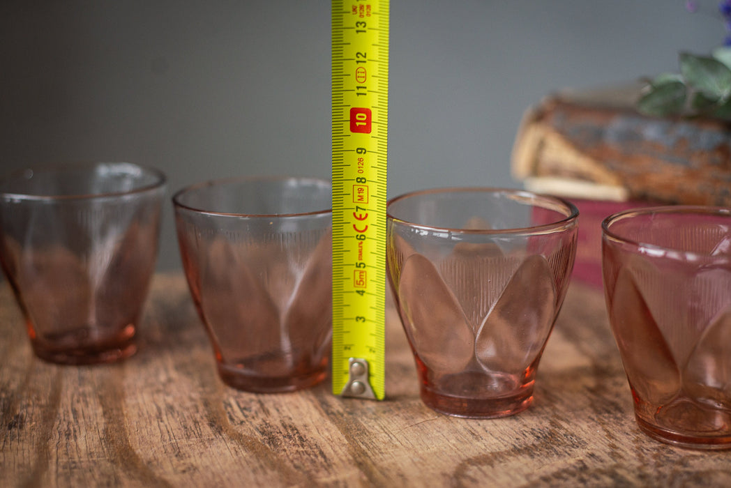 Vintage Pink Shot Glasses – Mid-Century Barware Set